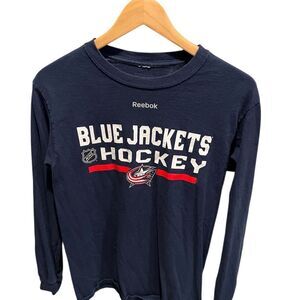 Reebok Blue Jackets NHL Hockey Long Sleeve Shirt men’s small